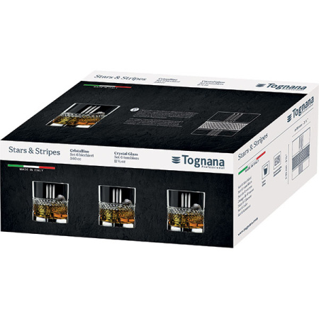 Олд фэшн (стакан) «Старс энд страйпс» набор[6шт];стекло;340мл;D=82,H=94мм;прозр.