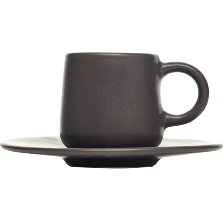 Кофейная пара «Кармин»;керамика;125мл;красный,черный