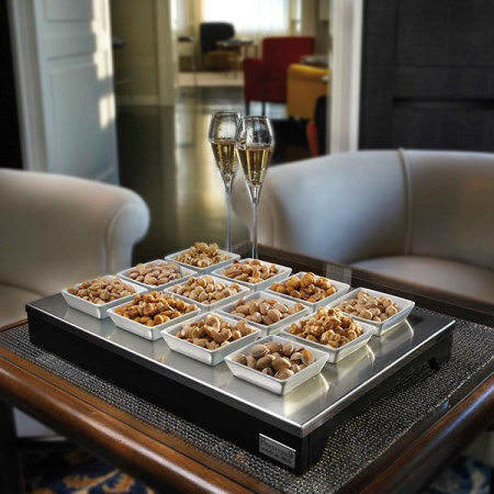 Станция буфетная «Буфет» + 12 салатников (фарфор);дерево;,H=55,L=460,B=320мм;черный