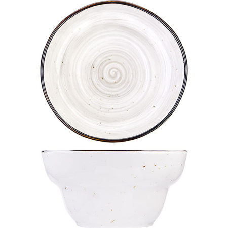 Салатник «Пастораль»;фарфор;0,7л;D=157,H=75мм;серый