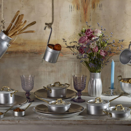 Кастрюля «Тавола Ле Пиколе Бронз Эйдж» с крышкой;алюмин.,керамика;D=10см;металлич.,бронз.