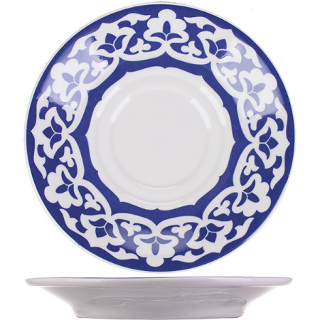 Чайная пара «Экспресс-Восток»;фарфор;220мл;D=143,H=65мм;белый,синий