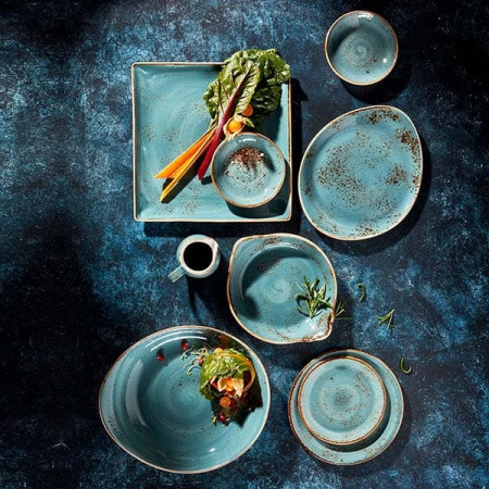 Форма для запекания «Крафт Блю»;фарфор;D=185,H=45мм;синий