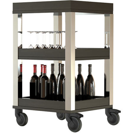 Тележка сервировочная 3 яруса для напитков;мдф;,H=94,L=50,B=50см;венге