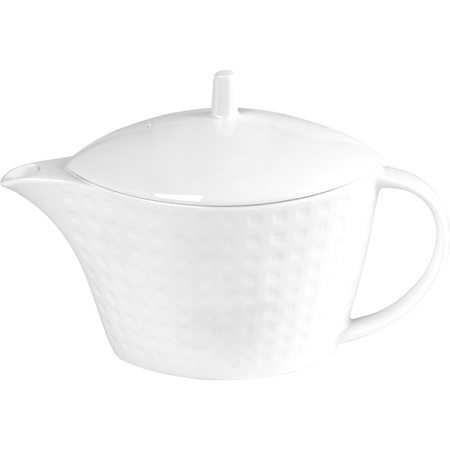 Чайник заварочный «Сатиник»;фарфор;400мл;,H=140,L=195,B=90мм;белый