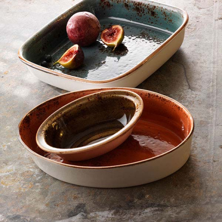 Форма для запекания «Крафт Терракота» овальная;фарфор;,L=30,B=19см