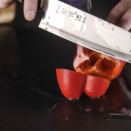 Нож кухонный «Киото» двусторонняя заточка;сталь нерж.,дерево;,L=29,5/16,5см