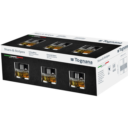 Олд фэшн (стакан) «Старс энд страйпс» набор[6шт];стекло;340мл;D=82,H=94мм;прозр.