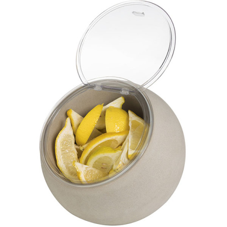 Емкость фуршетная «Мун» с откидной крышкой;пластик;0,8л;D=19,H=17,5см;серый