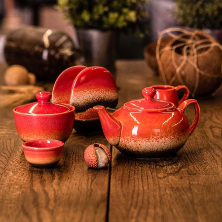 Салфетница «Агат»;фарфор;,H=85,L=120,B=40мм;красный