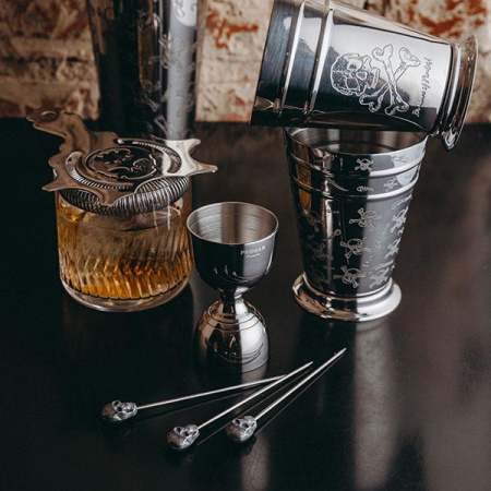 Украшения для коктейлей «Оникс» на шпажках в форме черепа;сталь нерж.;,L=11,2см;металлич.