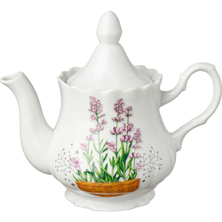 Чайник заварочный «Романс»;фарфор;0,8л;белый