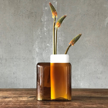 Ваза для цветов «Лэйерс»;хр.стекло;,H=27,6см;желт.