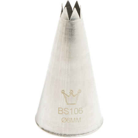 Насадка кондитерская «Открытая звезда» (6 зубцов)[5шт];сталь нерж.;D=25/6,H=45мм;стальной