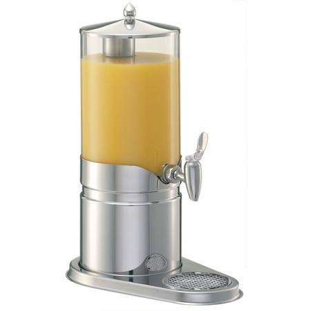 Диспенсер для холодных напитков;сталь нерж.,пластик;5л;,H=47,6,L=36,B=23см;металлич.,прозр.