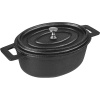 Кастрюля для запекания «Эмбер Каст» с крышкой;чугун;0,8л;,H=7,L=18,B=14см;черный