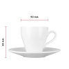 Чайная пара «Кунстверк»;фарфор;250мл;D=90/167мм;белый