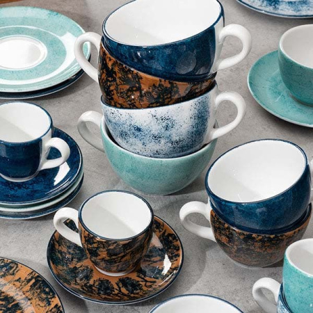 Чашка чайная «Аида»;фарфор;180мл;D=88,H=60мм;коричнев.