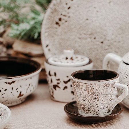 Сахарница «Тирамису» с крышкой;керамика;400мл;D=10,H=13см