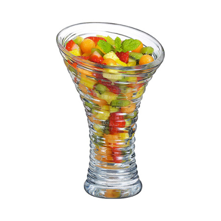 Креманка «Джаззд Свирл»;стекло;410мл;D=12,3,H=19,8см;прозр.