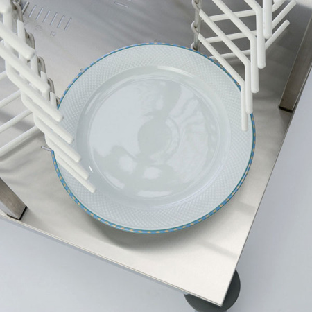 Тележка для посуды для тарелок на 96шт;сталь нерж.;,H=183,L=70,B=70см;серебрист.