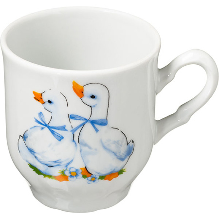 Кружка «Гусята» детская;фарфор;220мл;D=74,H=80мм;белый