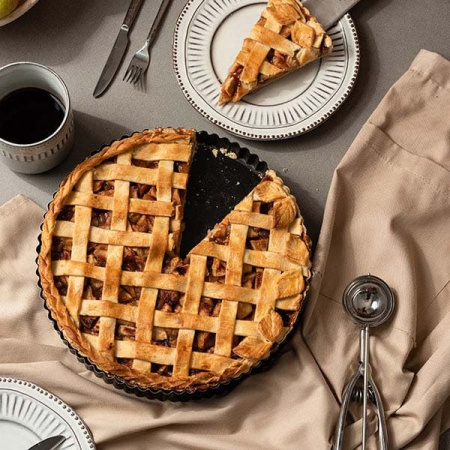 Форма кондитерская со съемным дном «Экзопан»;сталь,антиприг.покр.;D=280,H=25,L=280,B=280мм