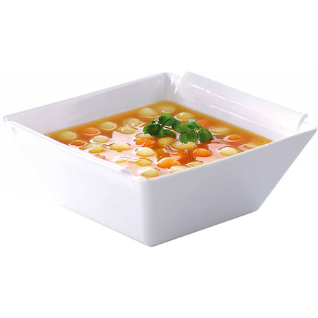 Салатник «Бомбей» квадратный;фарфор;1,5л;,H=10,L=20,B=20см;белый