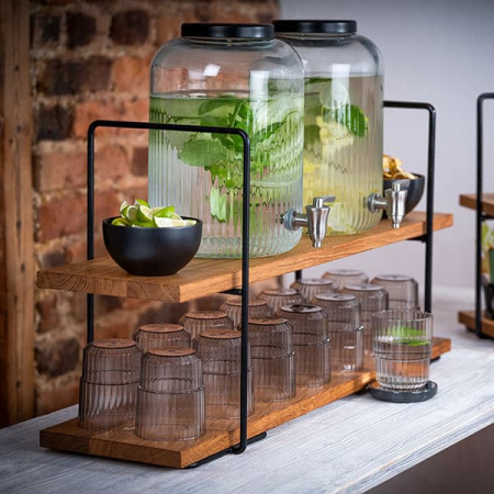 Этажерка «Буфет» 2 яруса;дерево,металл;,H=40,5,L=23,B=20см;коричнев.,черный