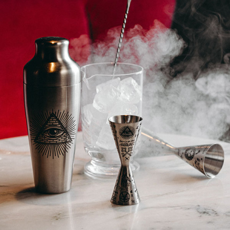 Джиггер «Афродит Алкеми» 30/45 мл с рисунком;сталь нерж.;D=5,H=12см;серебрист.