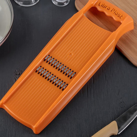 Терка для корейской моркови;пластик,металл;,H=2,L=33,B=12см;оранжев.
