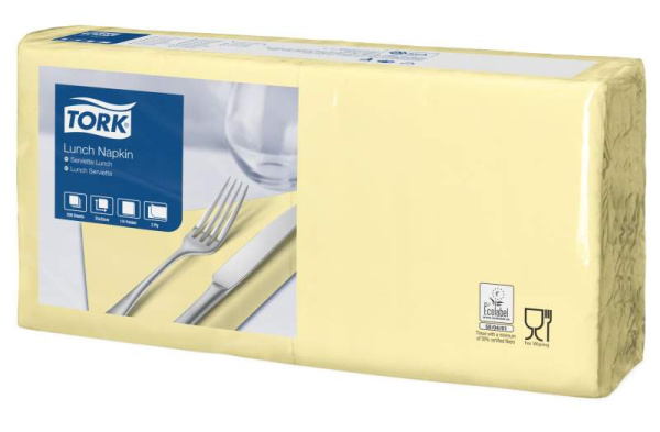 Салфетки бумажные Tork  33*33 шампань, 2 слоя, листов 200/в коробе 10