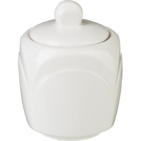 Сахарница «Бьянко» с крышкой;фарфор;240мл;,H=85,L=70,B=70мм;белый