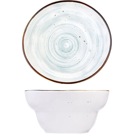 Салатник «Пастораль»;фарфор;0,7л;D=157,H=75мм;зелен.