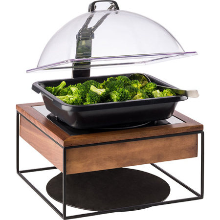 Плита индукционная;сталь нерж.,дерево;D=24,H=19,L=35,4,B=32,5см;900вт;черный,деревян.