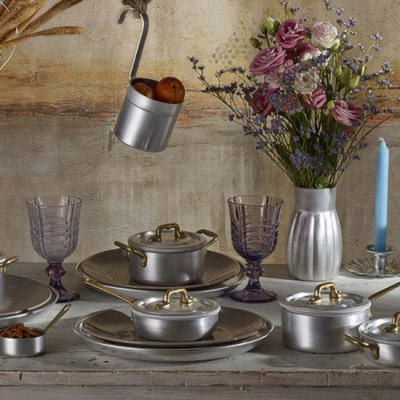 Сотейник с крышкой «Тавола Ле Пиколе Бронз Эйдж»;алюмин.,керамика;D=10см;металлич.