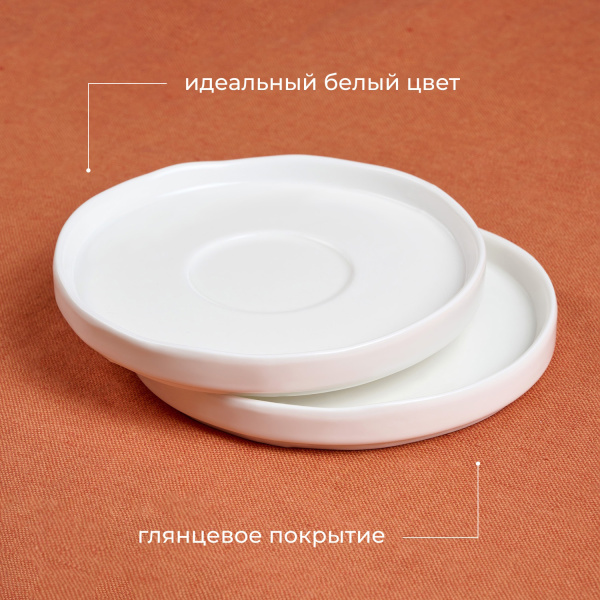 Блюдце «Эггшелл» с бортом;фарфор;D=155/60,H=19мм;белый