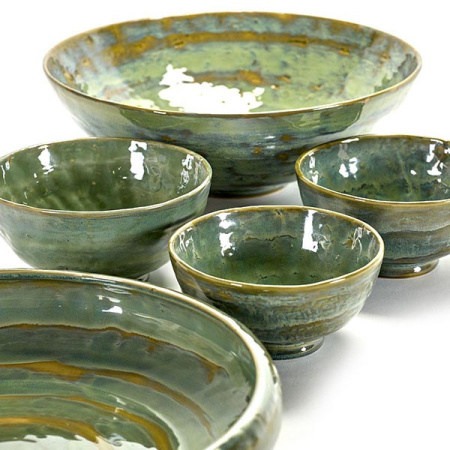 Салатник «Пьюр»;керамика;D=310,H=67мм;зелен.