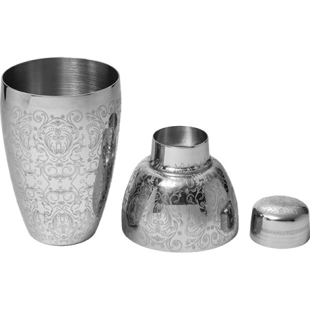 Шейкер европейский «Пробар Премиум Мотиво» с орнаментом;сталь нерж.;0,5л;D=83,H=197мм;серебрист.