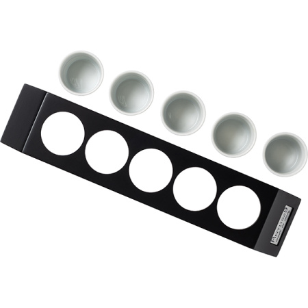 Подставка для столовых приборов «Буфет» + 5 емкостей;пластик;,H=10,L=31,B=7см;черный