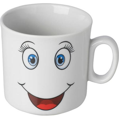 Кружка «Улыбайся» детская;фарфор;200мл;белый