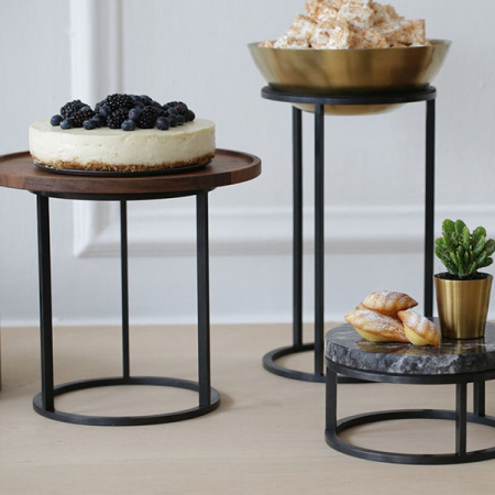 Подставка фуршетная (на 1 емкость);сталь;D=21,8,H=26,5см;черный