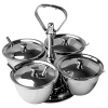 Набор емкостей фуршетных для соусов и специй (4 чаши);сталь нерж.,пластик;D=10,H=20,5см;металлич.