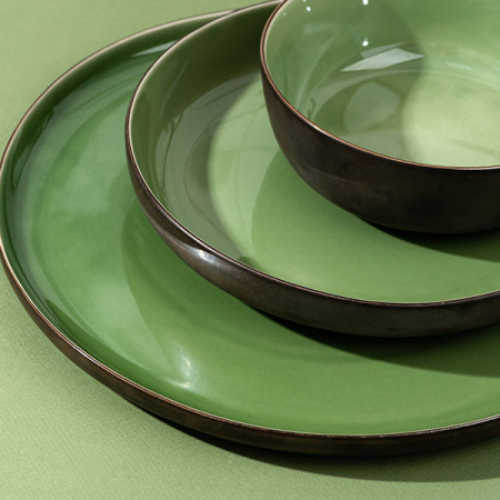 Салатник «Сейдж»;фарфор;0,75л;D=170,H=55мм;зелен.,бронз.