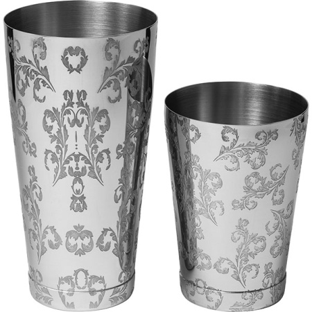 Шейкер американский «Пробар Премиум Мотиво» с орнаментом;сталь нерж.;0,84л;D=92,H=172мм;серебрист.