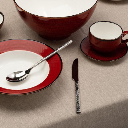 Чашка чайная «Джаспер»;фарфор;200мл;мм;красный,белый