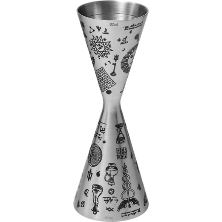 Джиггер «Афродита» 60/90 мл с рисунком;сталь нерж.;D=45,H=145мм;серебрист.
