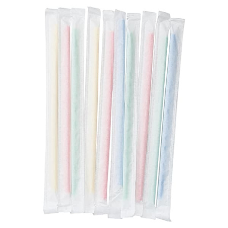 Трубочки со сгибом в индивидуальной упаковке[250шт];полипроп.;D=5,L=210мм;разноцветн.