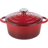 Кастрюля для запекания с крышкой;чугун;2,5л;D=22,H=15,5см;красный,черный