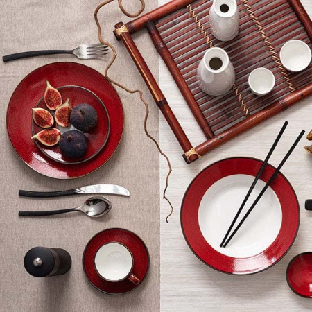 Чашка чайная «Джаспер»;фарфор;120мл;мм;красный,белый